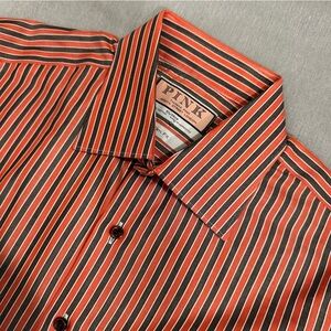 Thomas Pink sz 15.5 slim fit shirt, stripe, french cuffs, cotton, office, date